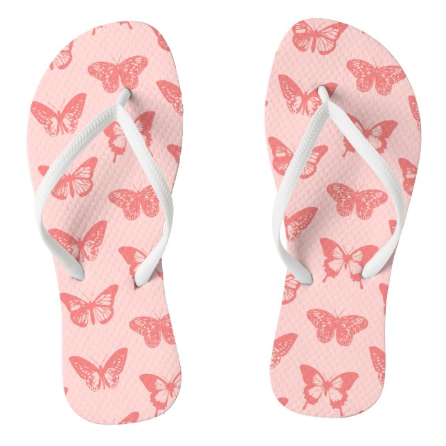 Chanclas Boceto de mariposa, rosa coral (Plantilla)