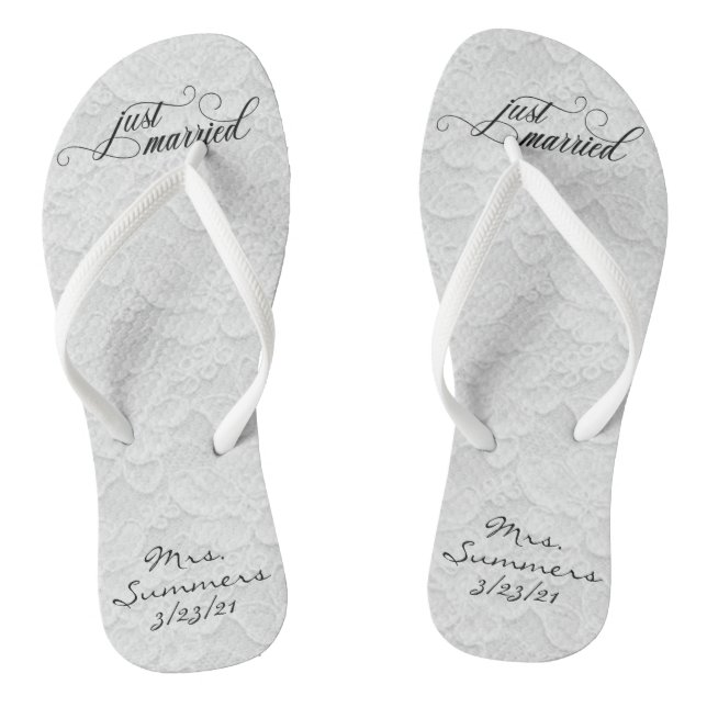 Chanclas Boda acaba de casarse con novia personalizada de e (Plantilla)
