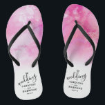 Chanclas Boda de color de agua ocmbre Flip Flops - rosa<br><div class="desc">Celebre con estilo con estos modernos chanclos bodas. Este diseño es fácil de personalizar con la redacción de su evento especial y sus invitados estarán encantados cuando reciban estos fabulosos favores de fiesta.</div>