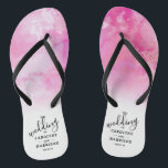 Chanclas Boda de color de agua ocmbre Flip Flops - rosa<br><div class="desc">Celebre con estilo con estos modernos chanclos bodas. Este diseño es fácil de personalizar con la redacción de su evento especial y sus invitados estarán encantados cuando reciban estos fabulosos favores de fiesta.</div>
