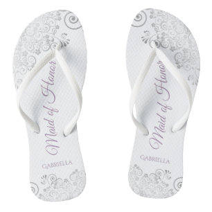 Chanclas Boda de Honor Silver Lace & Lavender