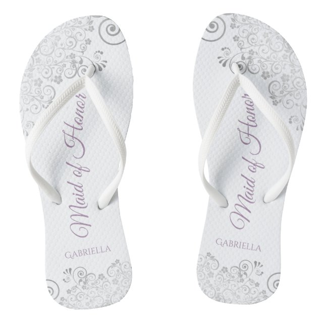 Chanclas Boda de Honor Silver Lace & Lavender (Plantilla)