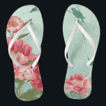 Chanclas Boda de la dama de honor de la flor retro<br><div class="desc">Camarada de honor, Flip Flops de fiesta de novias para una boda en el exterior, en el jardín o en la playa. Sin dañar los pies, y establece el ánimo para todo el boda. Moderna, flor retro de bonito estilizada peonías en colores vivos y frescos especialmente perfecta para bodas de...</div>