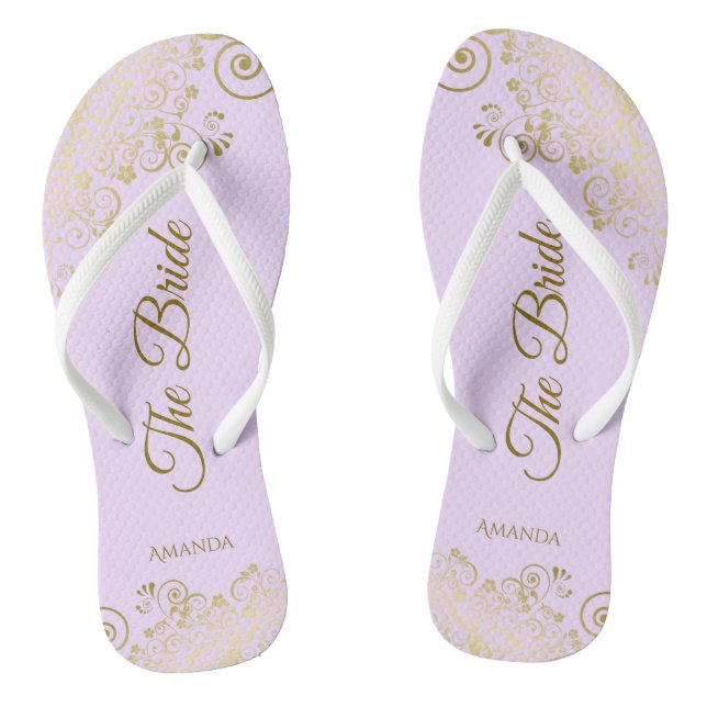 Chanclas Boda de la dama de honor Lilac Purple Bridesmaid (Plantilla)