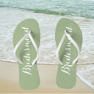 Chanclas Boda de la dama de honor Trendy Sage Green