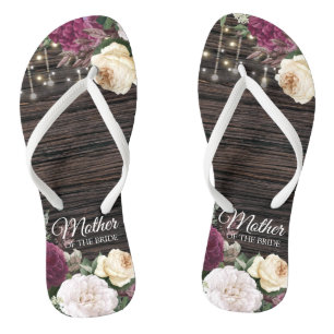 Chanclas Boda de madera rústica Madre de la novia