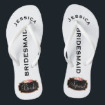Chanclas Boda de playa de la dama de honor del pelotón el |<br><div class="desc">Modificado para requisitos particulares, diseño de la pizarra de playa de la diversión el falso del boda de las sandalias florales del flip-flop en la parte inferior con los bordes de la mirada del purpurina del oro y rosa color de rosa populares del estilo del vintage subió la guirnalda floral....</div>