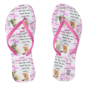 Chanclas Boda de playa Flip Flops rosa y blanco