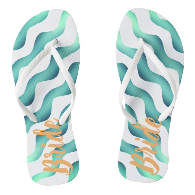 Chanclas Boda de playa Marítima Novia Verano Flip Flops (Plantilla)