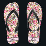 Chanclas Boda del patrón floral rosado de vintage<br><div class="desc">Con un patrón floral rosa vintage y una tipografía clásica de palabras bodas, estos elegantes chanclas le darán una elegante dosis de glam a su día de boda, fiesta de soltera u otra celebración. ♥ Personalizar con la redacción utilizando los campos de plantilla. (H) Si desea cambiar el estilo de...</div>