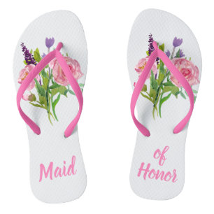 Chanclas Boda Flip Flops de Honor Floral Bouquet