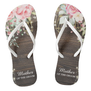 Chanclas Boda floral de madera rústica madre del novio