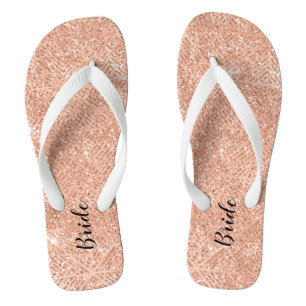 Chanclas Boda Novia Brillante Oro Rosa