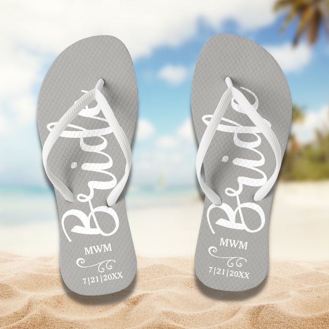 Chanclas Boda Novia Favor Nombre Personalizado Monograma Gr (Subido por el creador)