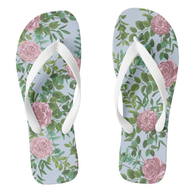 Chanclas Boda Primavera Jardín de Rosas Rosadas (Plantilla)