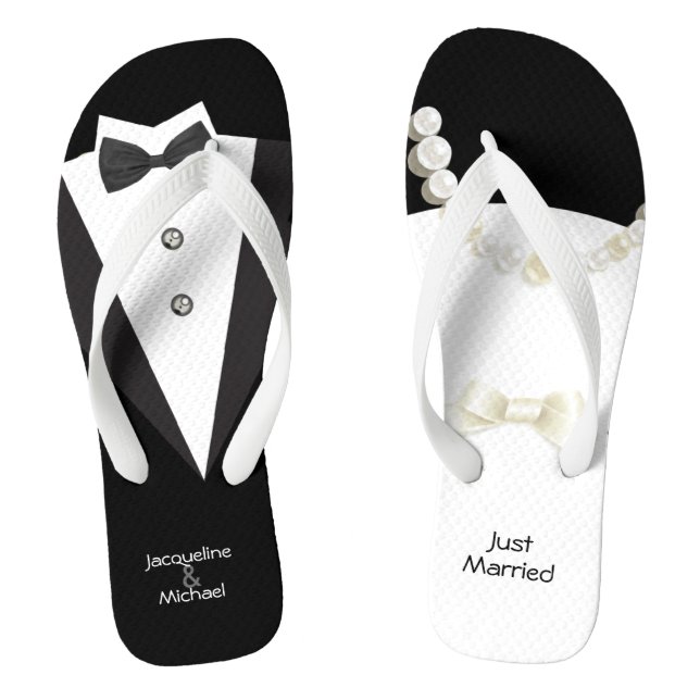 Chanclas boda recién casado Novia y Groom (Plantilla)