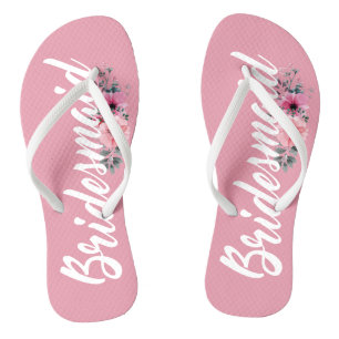 Chanclas Bodas de Dama de Honor Caligrafía Sencilla   Chanc