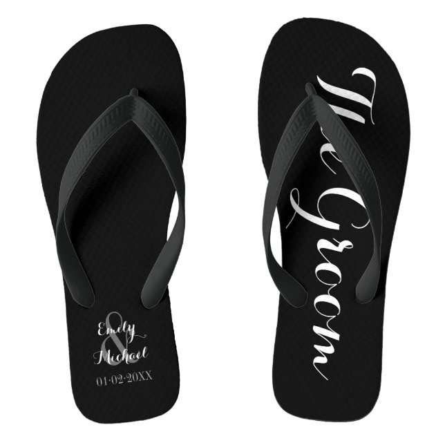 Chanclas Bodas de playa Groom Flip Flops (Plantilla)