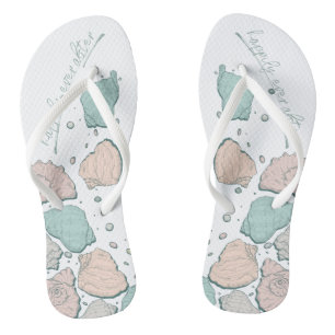 Chanclas BODAS SHOES Coral y Verde azulado