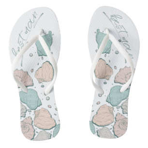Chanclas BODAS SHOES Moderno Seashells Coral verde azulad