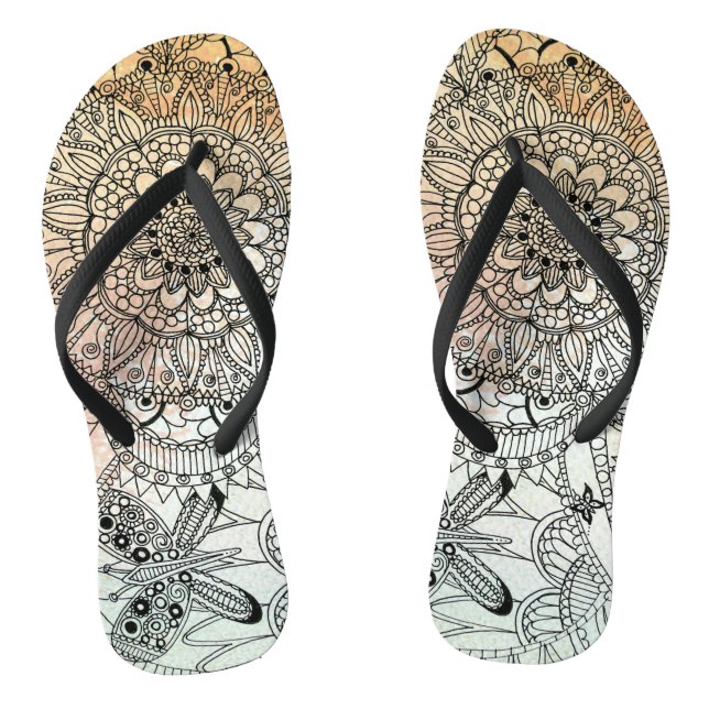 Chanclas Boho Mandala Arte bohemio (Plantilla)