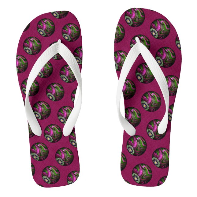 Chanclas Bolas de césped magenta caliente, colmillos (Plantilla)