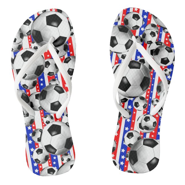 Chanclas Bolas de fútbol de Estados Unidos Estrellas y fran (Plantilla)
