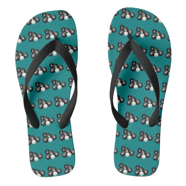 Chanclas Bolas verde azuladas de césped, Flip Flops (Plantilla)