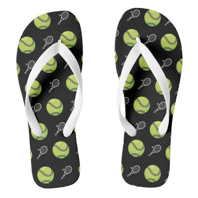Chanclas Bolas verdes de tenis y raquetas deportiva atleta  (Plantilla)
