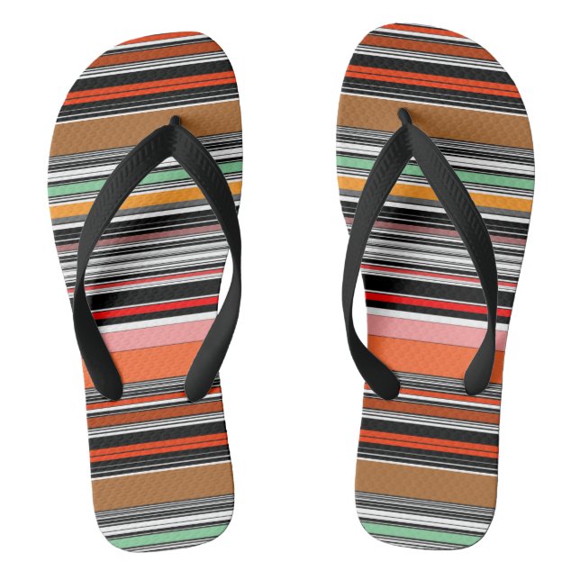 Chanclas Bonitas rayas de colores (Plantilla)