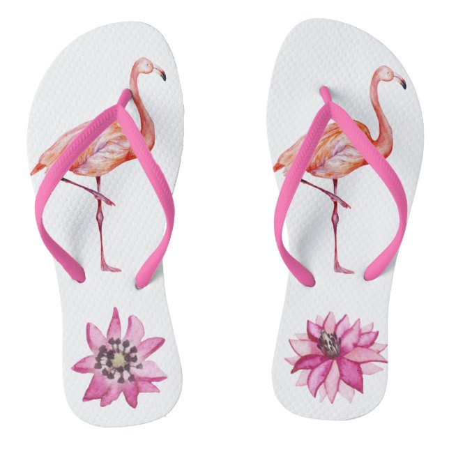 Chanclas Bonito acuarela Flamingo Ave Tropical (Plantilla)