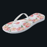 Chanclas Bonito Pink Garden Flores Acuarela<br><div class="desc">flores de jardín rosa bonito acuarela</div>