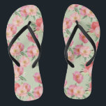 Chanclas Bonito Pink Garden Flores Acuarela<br><div class="desc">flores de jardín rosa bonito acuarela</div>