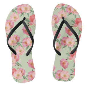 Chanclas Bonito Pink Garden Flores Acuarela