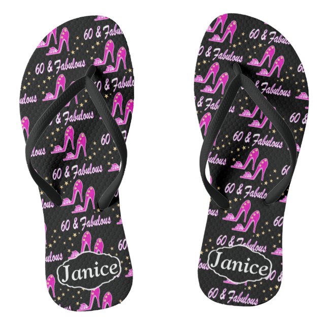 CHANCLAS BONITO PINK PERSONALIZADA 60 Y FABULOSAS FLUJAS FL (Plantilla)