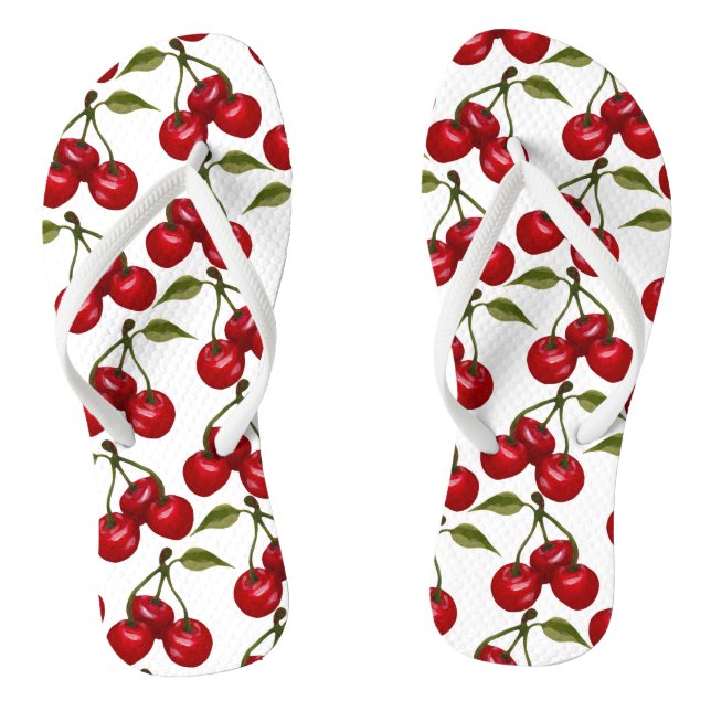 Chanclas Bonito Red Cherry Watercolor (Plantilla)