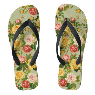 Chanclas Bonito Vintage Floral Rosa Pattern Girly