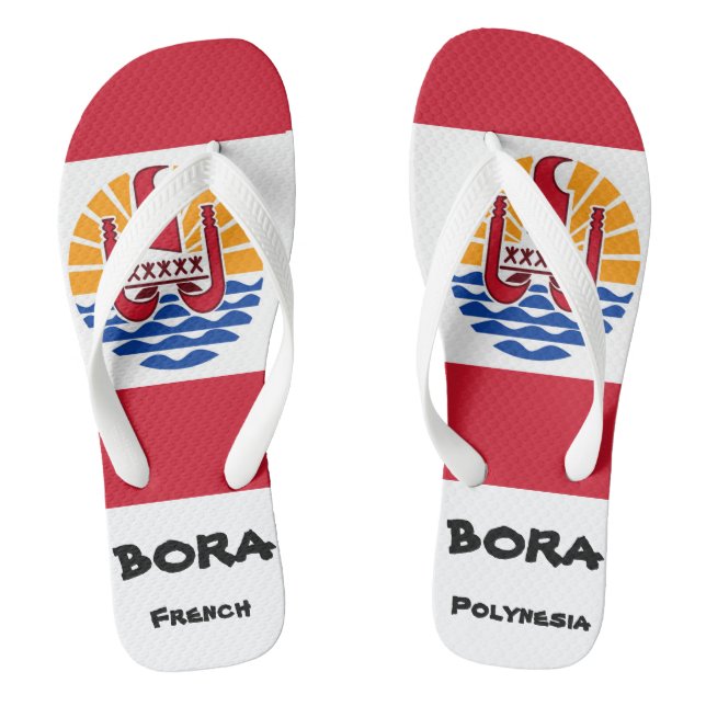 Chanclas Bora Bora Flip Flags, bandera de la Polinesia Fran (Plantilla)