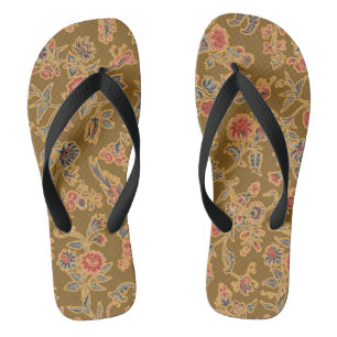Chanclas Bordado Floral Vintage Chinoiserie Siglo XVIII