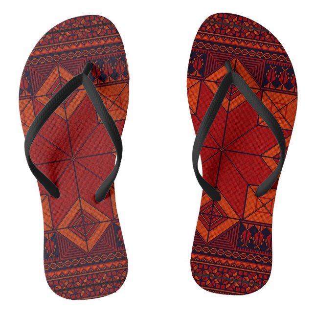 Chanclas Bordado tradicional palestino patrón tatreez   (Plantilla)
