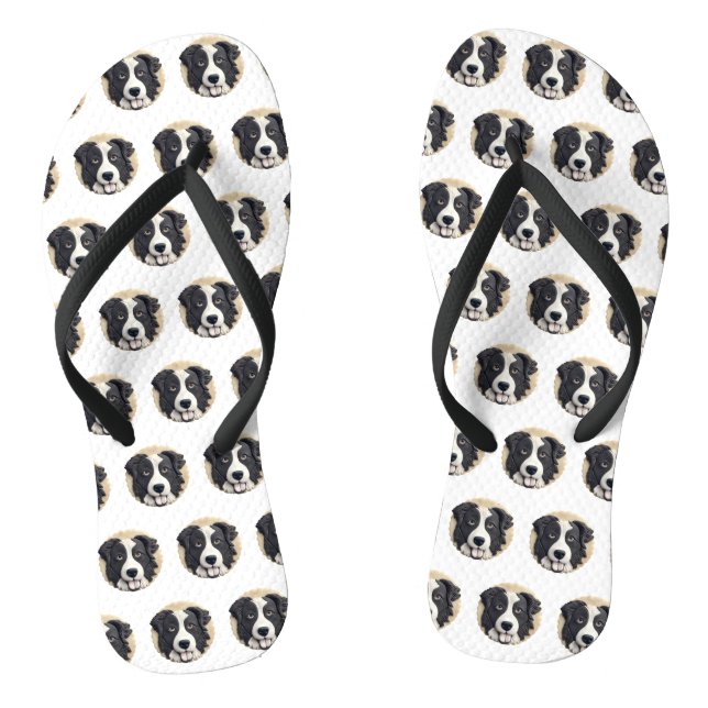 Chanclas Borde de Perro Collie 3D inspirado (Plantilla)