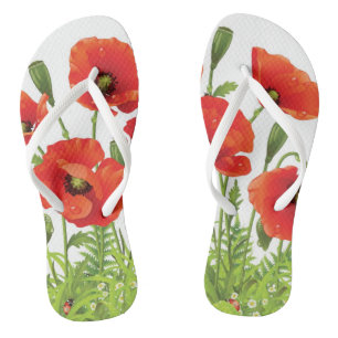Chanclas Borde horizontal con adormidera roja