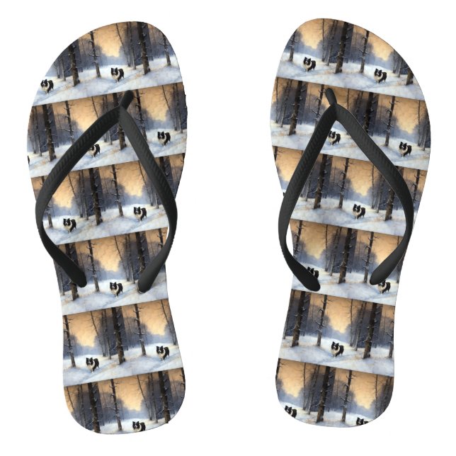Chanclas Border Collie Deja que nieve Navidad (Plantilla)