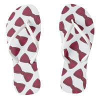 Borgoña Bow Tie Bowtie Boda Prom Flip Flops