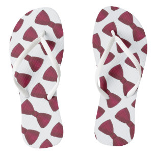 Chanclas Borgoña Bow Tie Bowtie Boda Prom Flip Flops