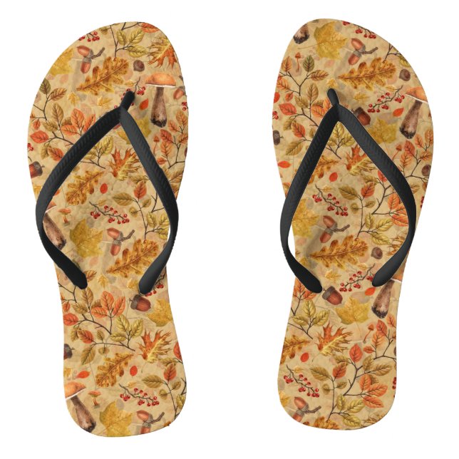 Chanclas Bosque otoñal en ocre (Plantilla)