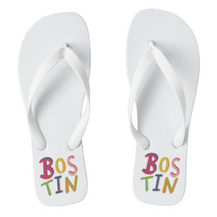 Chanclas Bostin Black Country Word Flip Flop Beach Footwear