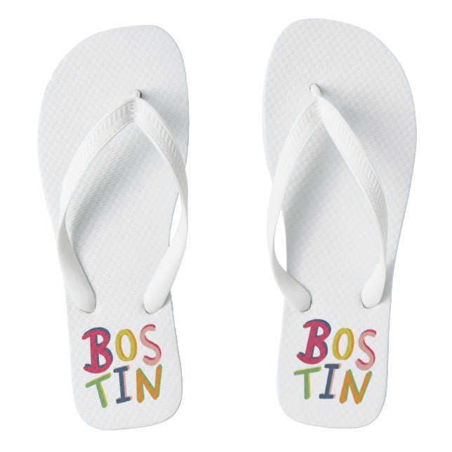 Chanclas Bostin Black Country Word Flip Flop Beach Footwear (Plantilla)