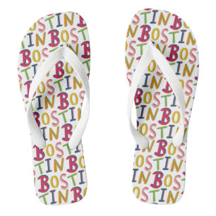Chanclas Bostin Black Country Word Flip Flop Beach Footwear