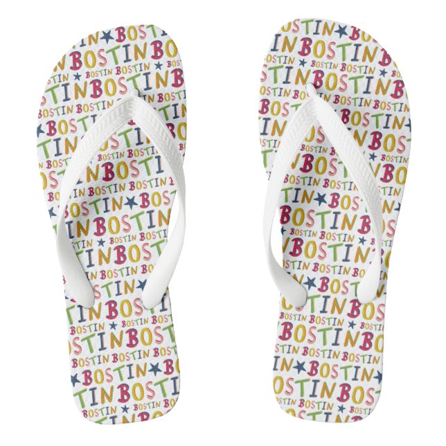 Chanclas Bostin Black Country Word Flip Flop Beach Footwear (Plantilla)